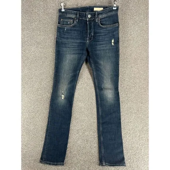 All Saints Jeans Adult 28 Blue Denim Cigarette Casual Slim Distressed Ladies - Picture 1 of 15